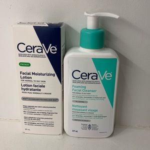 Brand new average facial lotion and foaming cleanser
